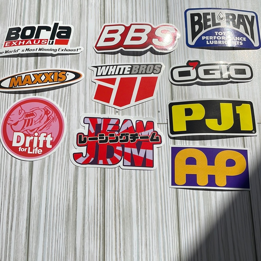 🆕🚗 Racing Mechanic Garage Toolbox Waterproof Stickers 10 Piece - LOT #3
